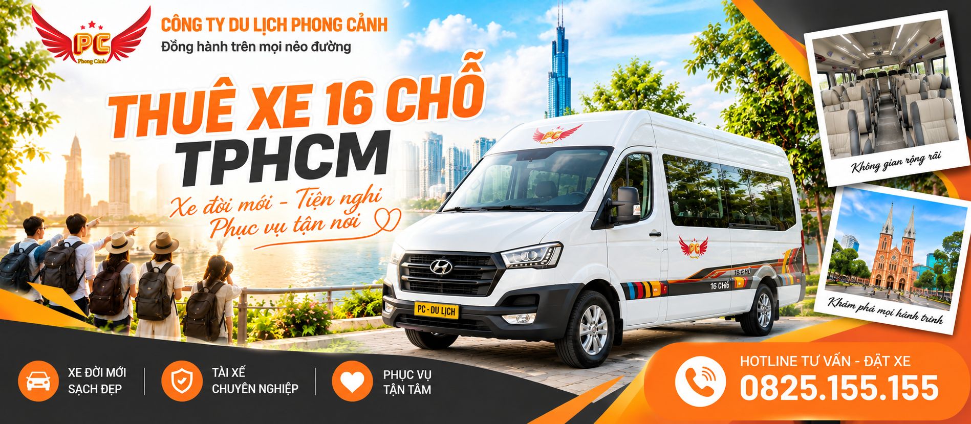 Thuê xe 16 chỗ TPHCM giá tốt 